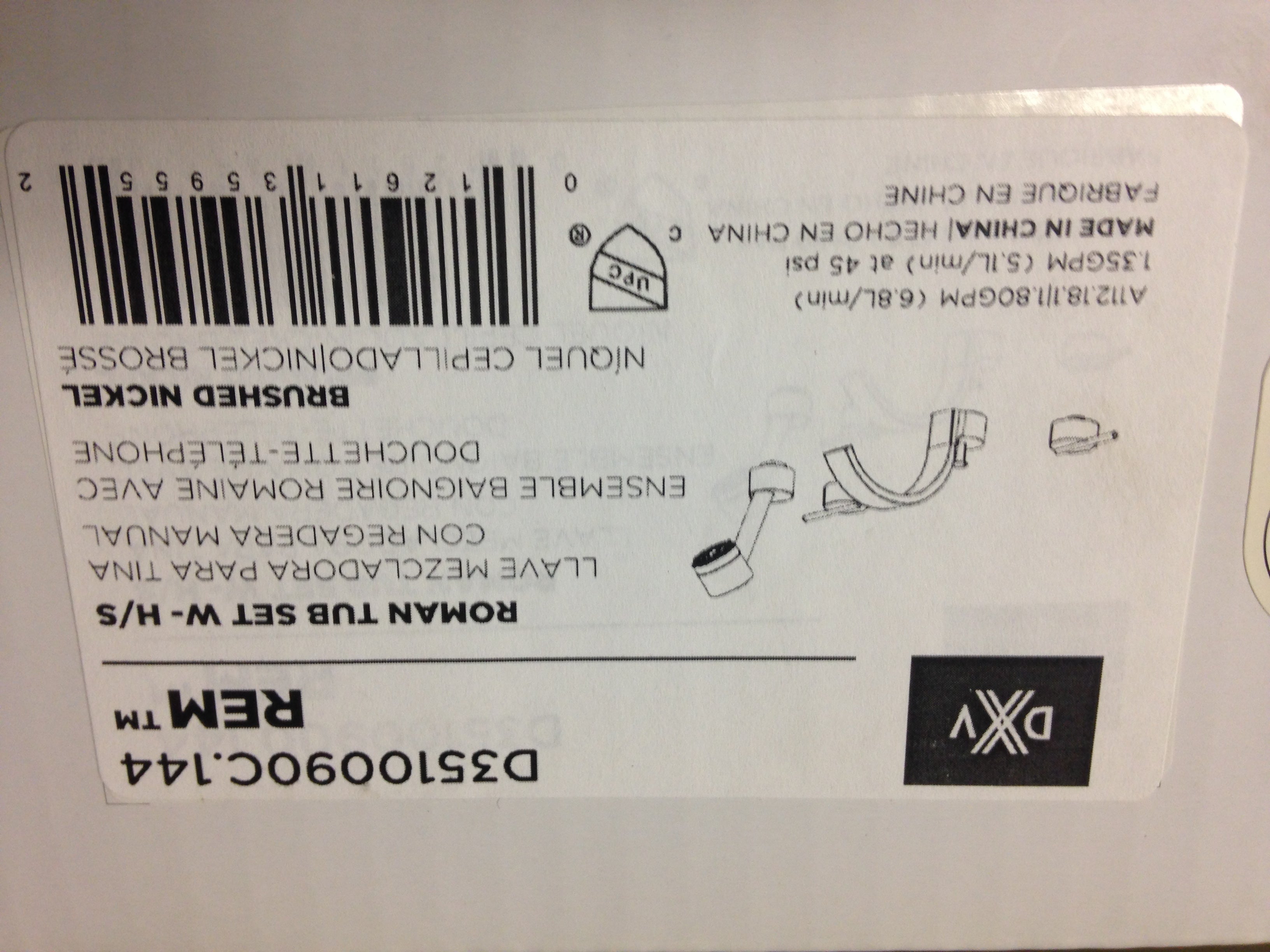 AMERICAN STANDARD American Standard D3510090C.144 REM Roman Tub Set W- H/S, Brushed Nickel