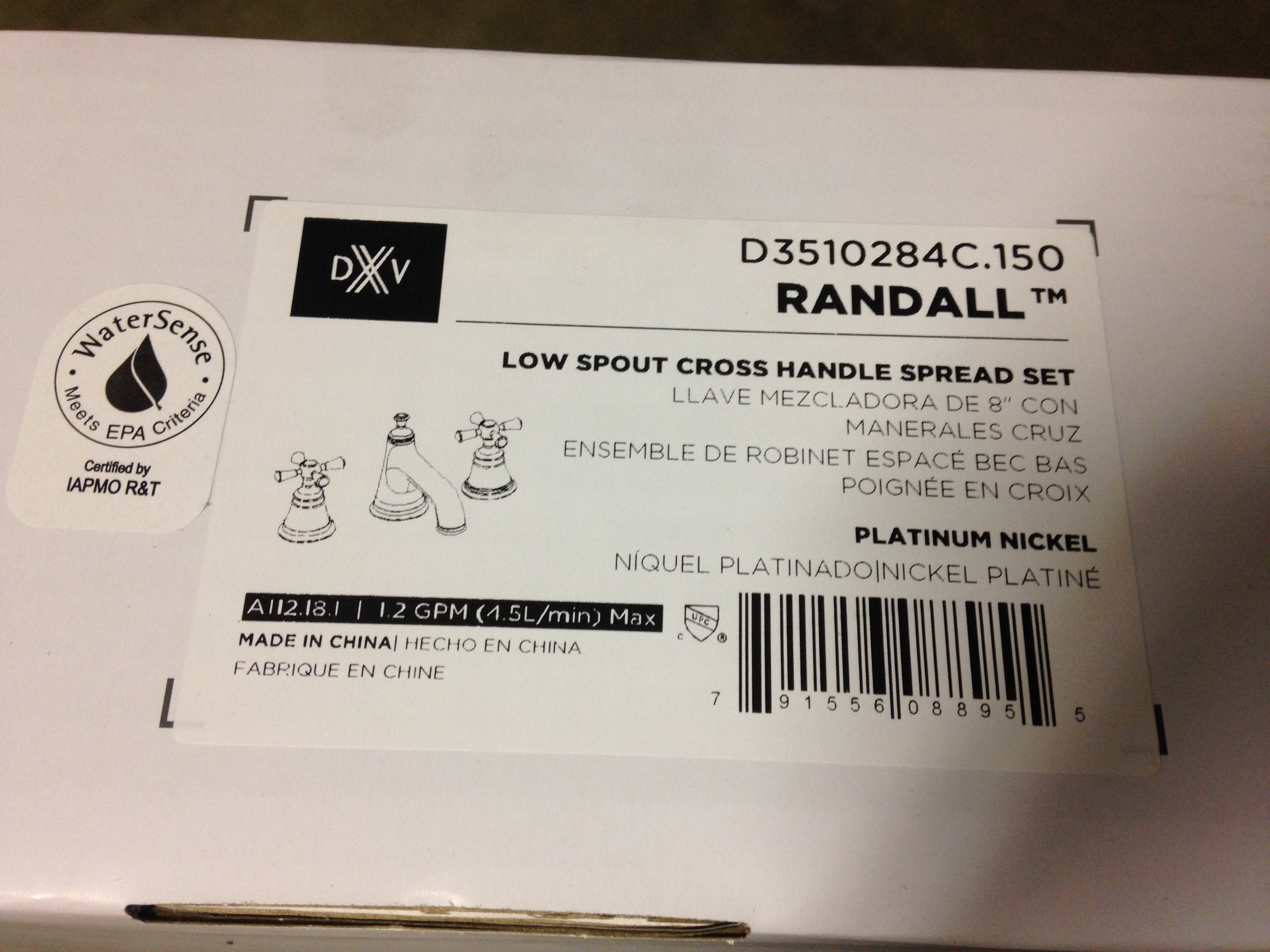 AMERICAN STANDARD American Standard D3510284C.150 Randall Low Spout Cross Handle Spread Set