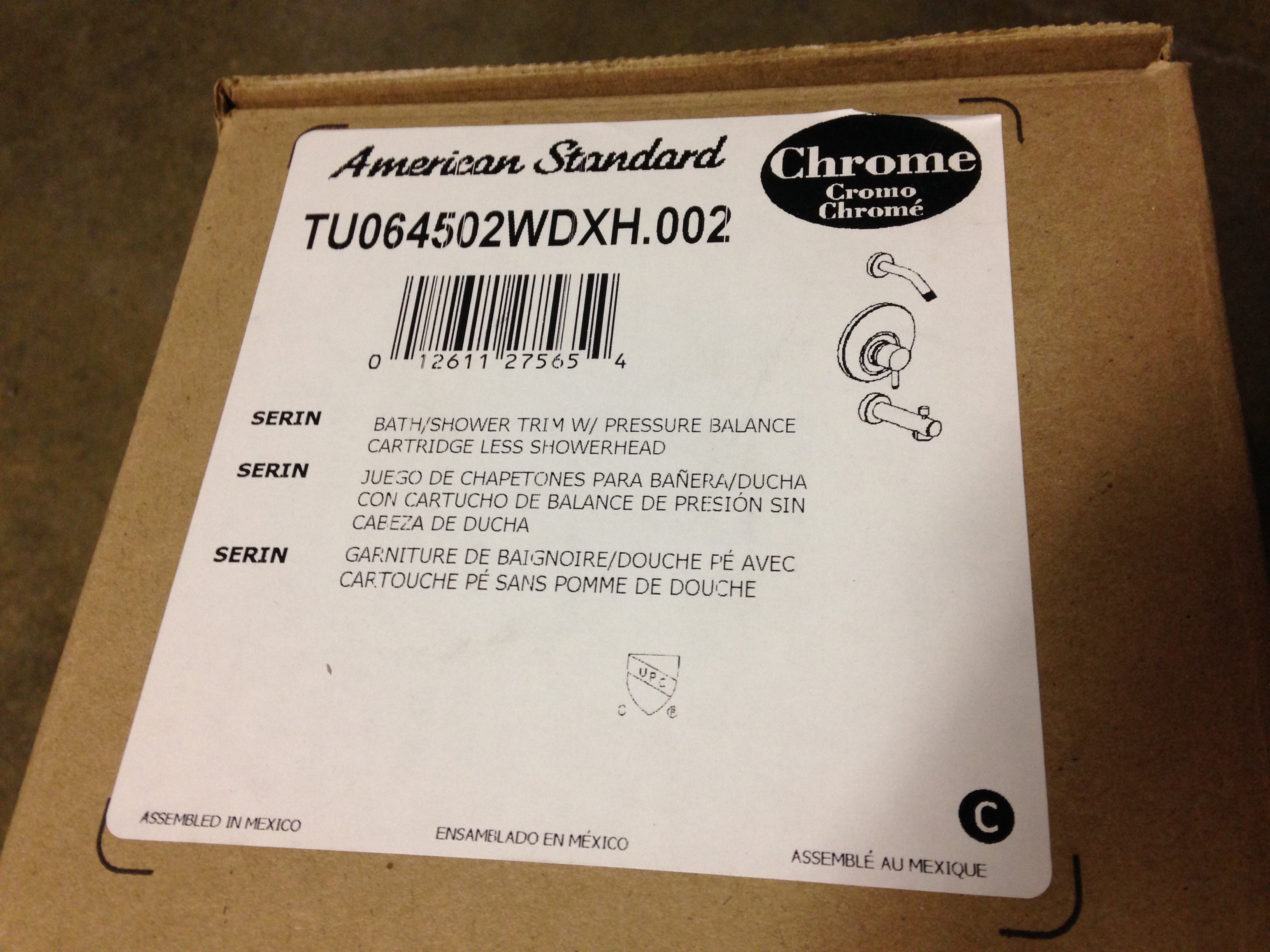 AMERICAN STANDARD American Standard TU064502WDXH.002 Serin Bath/Shower Trim with Pressure Balance Cartridge