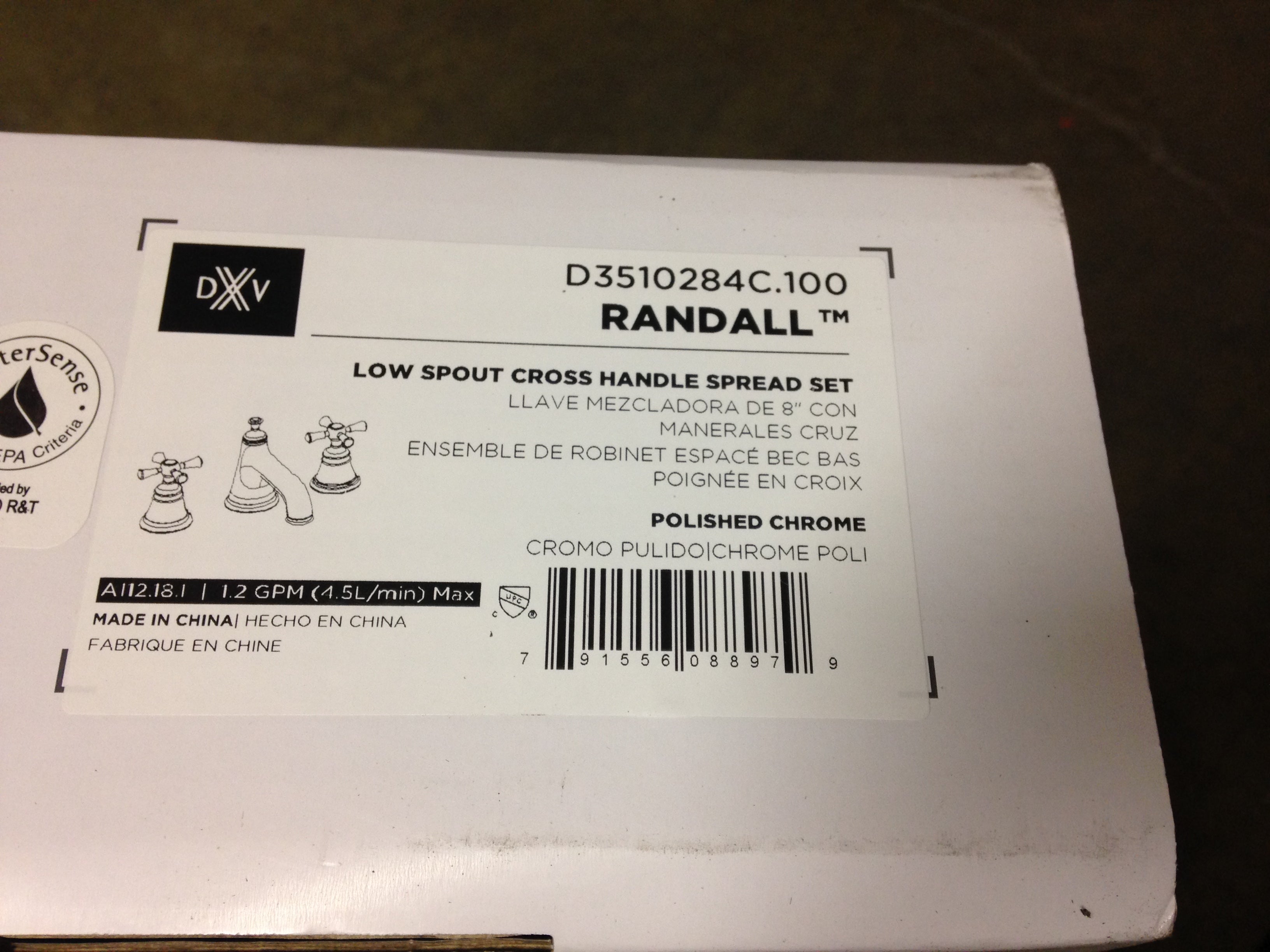 AMERICAN STANDARD American Standard D3510284C.100 Randall Spout Cross Handle Spread Set