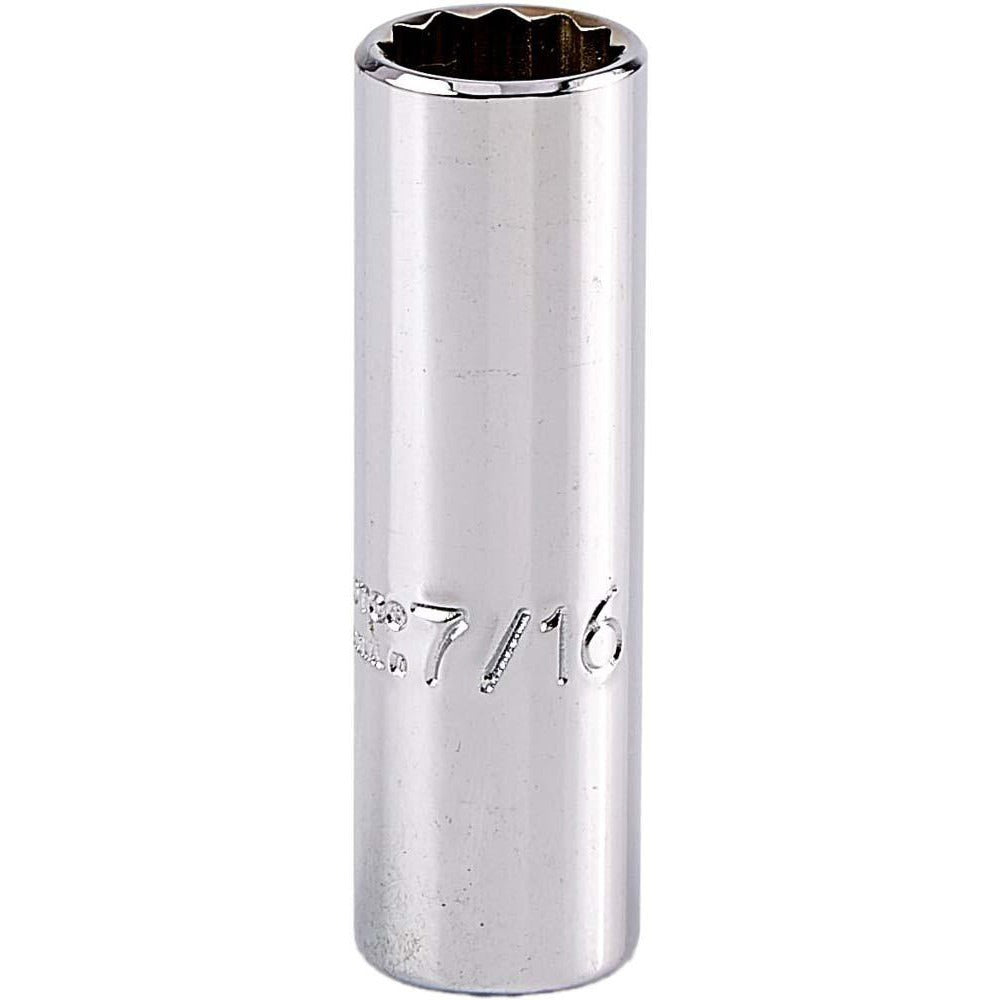 PROTO Proto J4714LT Deep Hand Socket 7/16 in 12-pt 1/4 in Drive