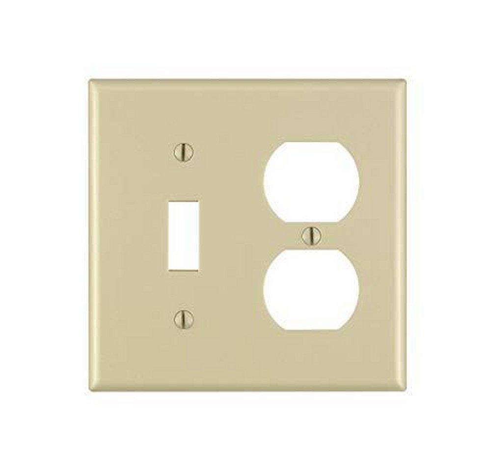 LEVITON Leviton 86005 WALLPLATE COMBINATION 2 THERMOSET IVORY