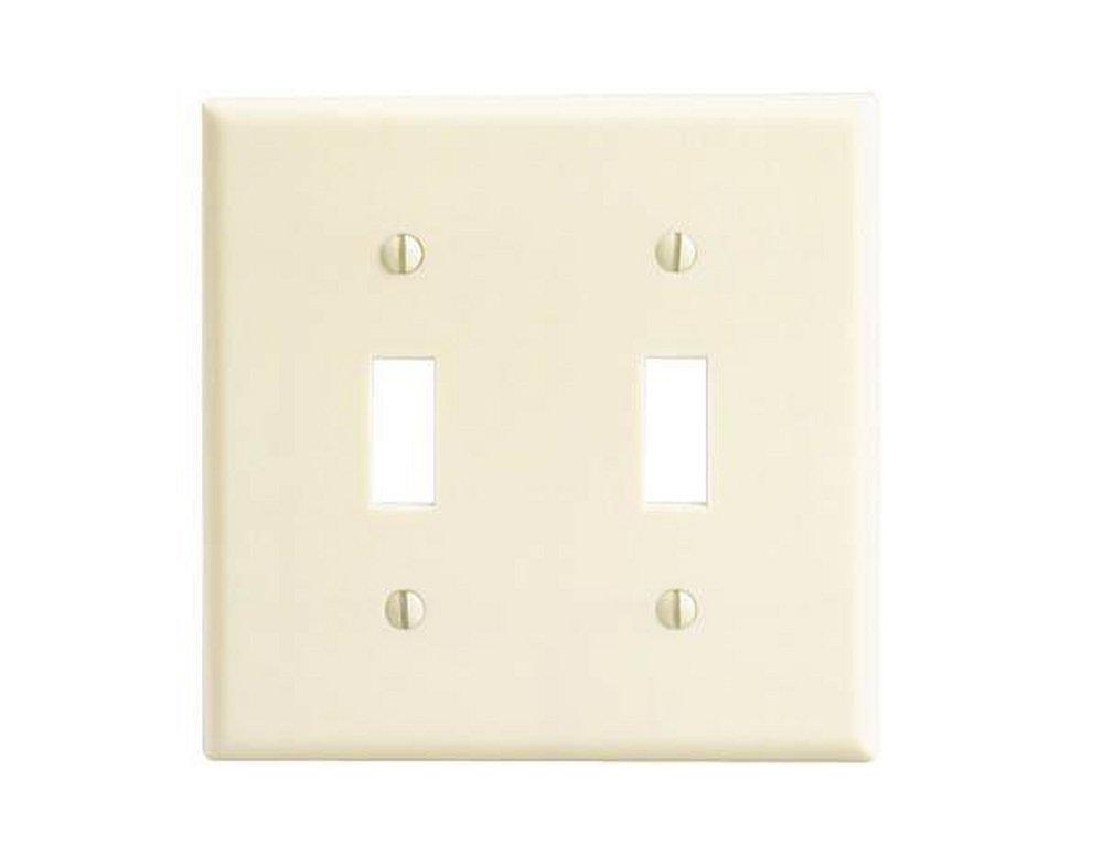 LEVITON Leviton 86009 Wallplate 2 Gang Toggle Switch Standard Size 4.5 in H x 4.56 in W