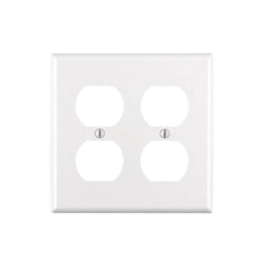 Leviton 88016 2-Gang Duplex Receptacle Wall Plate Standard Size Thermoset White
