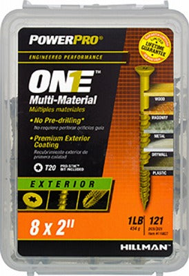 HILLMAN Hillman Fasteners 116827 Exterior Screw 8x2 in 126 Pack