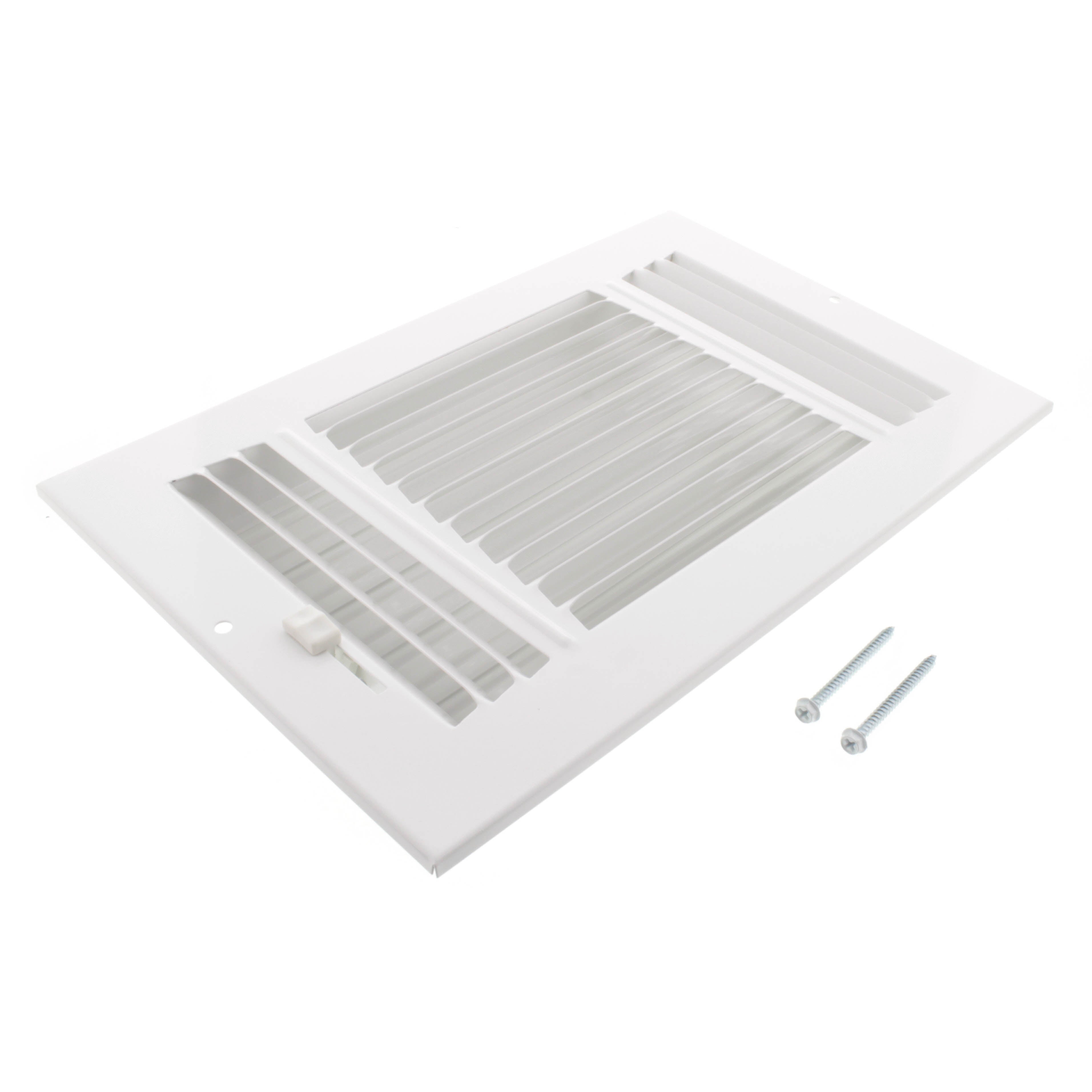 HART & COOLEY Hart & Cooley 43866 Sidewall / Ceiling Register, 10 x 6 White Steel 3-Way 43866