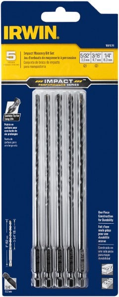 IRWIN Irwin 1881078 Carbide Tipped Hammer Drill Bit Set 5 Pc