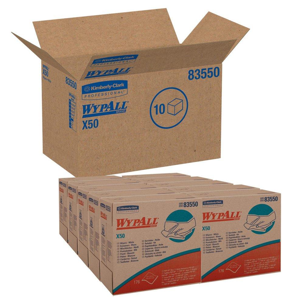 WYPALL WypAll 83550 X50 Pop-Up Box Wipes White 176 Sheets