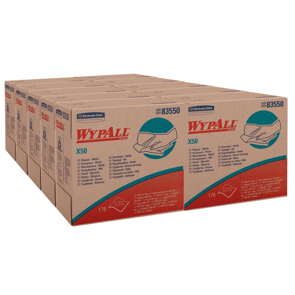 WYPALL WypAll 83550 X50 Pop-Up Box Wipes White 176 Sheets