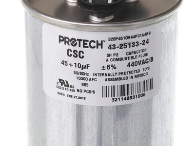 RUUD RUUD 43-25133-24 Dual Run Capacitor - 45 + 10 UF/MFD 440V