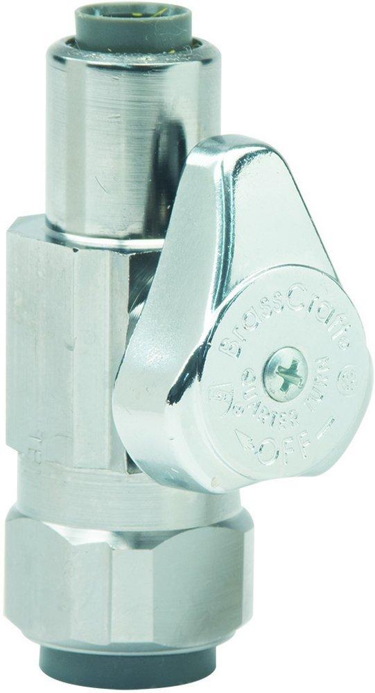 BRASSCRAFT BrassCraft G2QPS14X C Push-to-Connect x Push Lever Handle Straight Supply Stop Valve 1/2 x 3/8 in.
