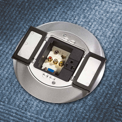 Hubbell Wiring Device-Kellems S1CFCAL Cast Aluminum Concrete Floor Fire Rated Poke-Through Universal Carpet Flange and Cover