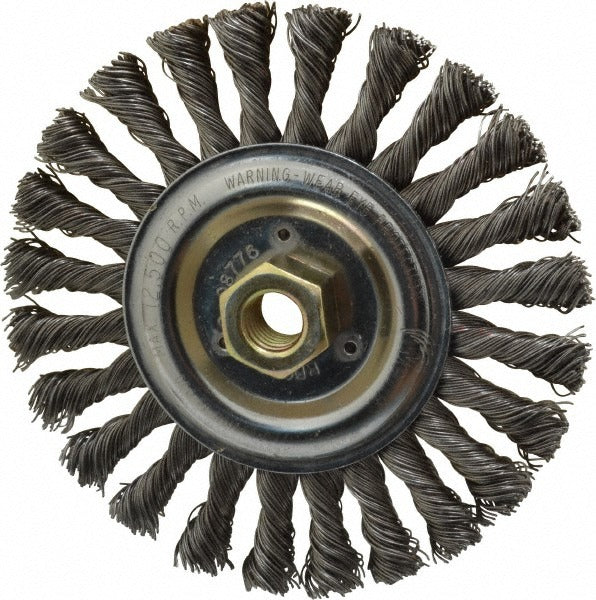WEILER Weiler 94662 Knotted Wheel Brush 6 Inch Carbon Steel