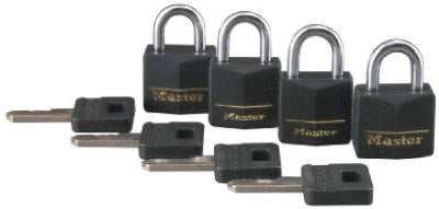MASTER LOCK Master Lock Co 121Q Aluminum Padlock 3/4 in Black 4 Pack