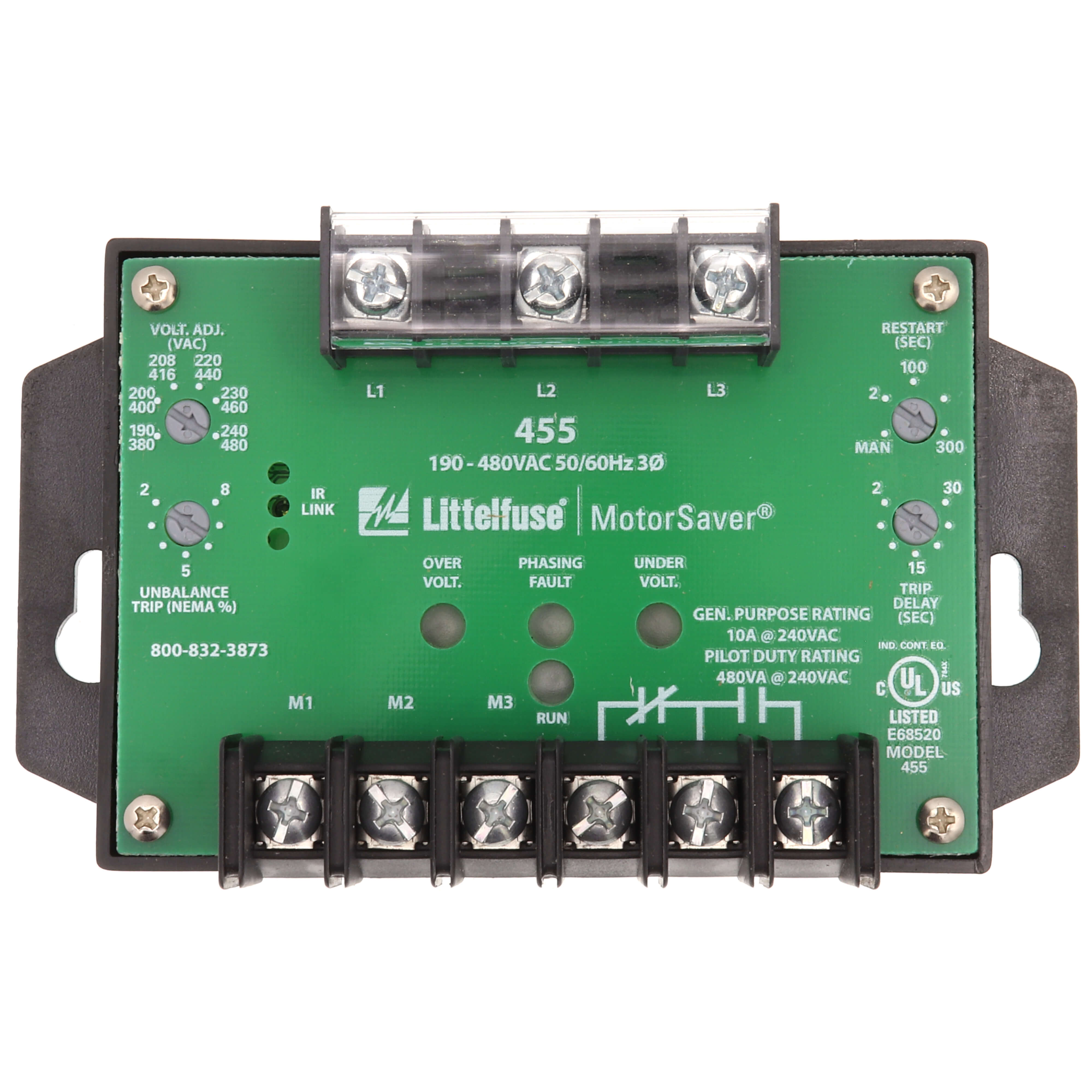 LITTELFUSE Littelfuse 455 3-Phase Line-Load Volt Mon 190-480V
