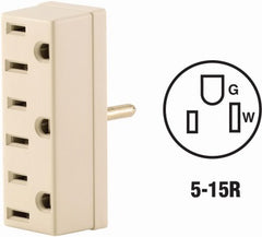 LEVITON Leviton Mfg Co 009-00697-00I Triple Outlet Tap 15A 125V