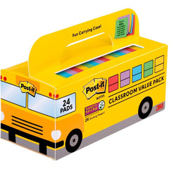 3M 3M MMM65424SSBUS Post-it Notes Super Sticky Classroom Value Pack (24 Pads 70 Sheets 3 in x 3 in) 65424SSBUS