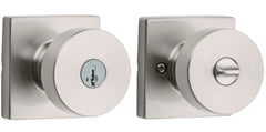 KWIKSET Kwikset 740PSKSQT-15S Pismo Entry Knob Smartkey Satin Nickel