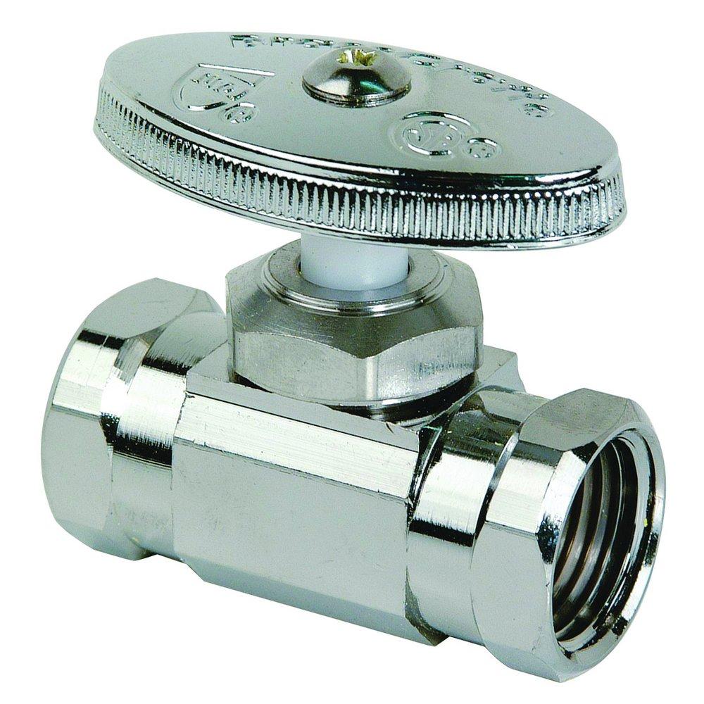 BRASSCRAFT BrassCraft OR82X C OR82 Series 1/2 Inch FIPT Knurled Oval Handle Straight Supply Stop Valve in Chrome Plated