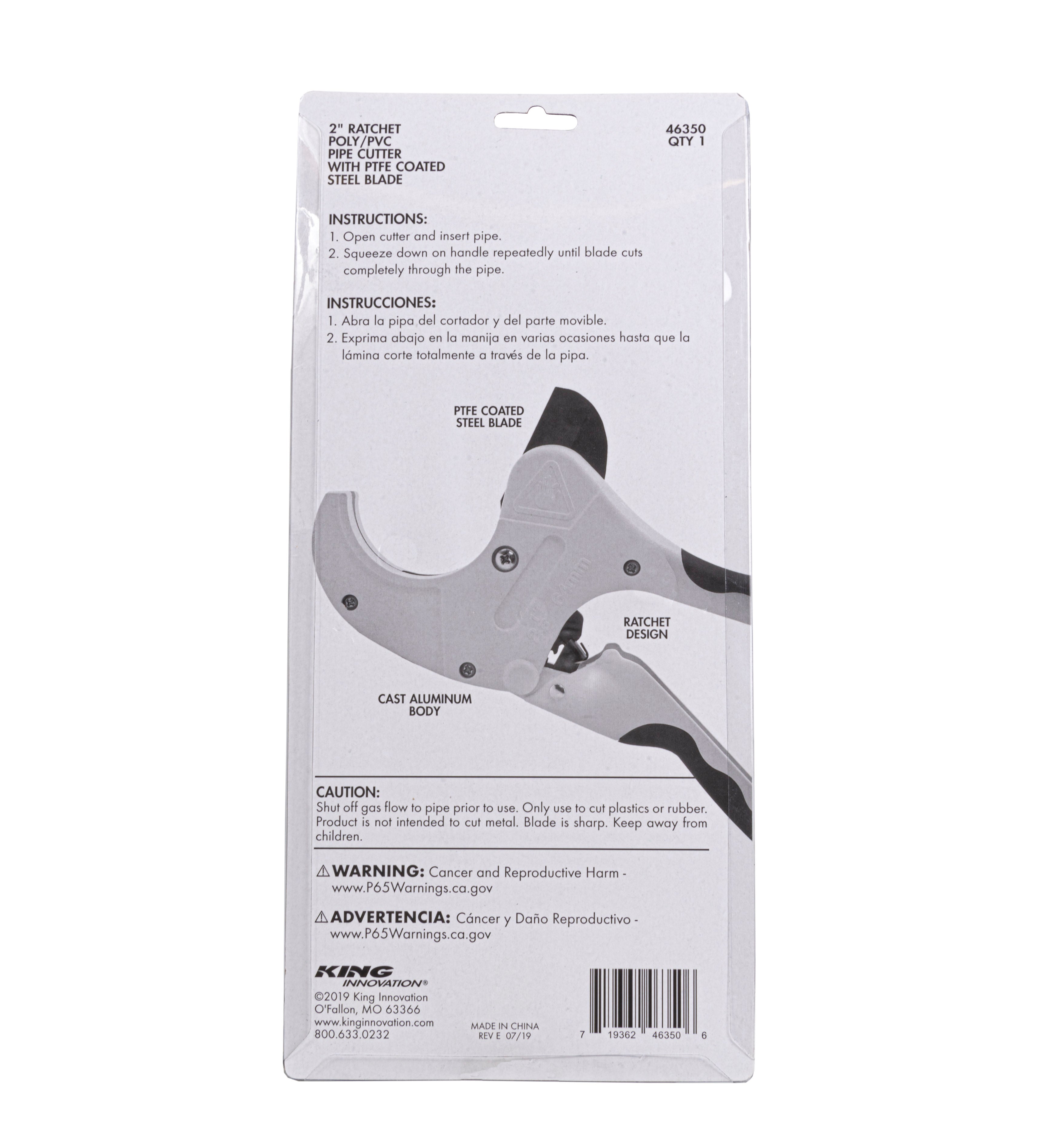 KING King 46350 ratchet poly/PVC pipe cutter 2 inch