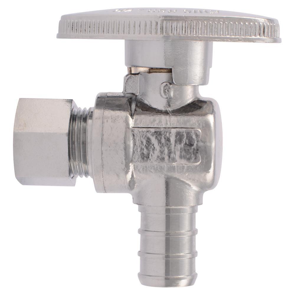 SHARKBITE SharkBite 23058LF 1/2 x 3/8 in. Barbed x OD Compression Oval Handle Angle Supply Stop Valve