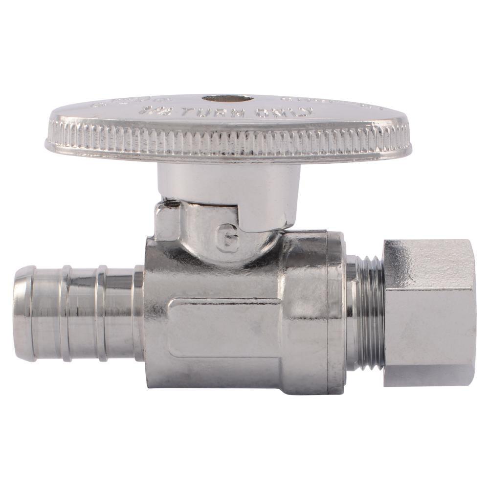 SHARKBITE SharkBite 23057LF 1/2 x 3/8 in. Barbed x OD Compression Oval Handle Straight Supply Stop Valve