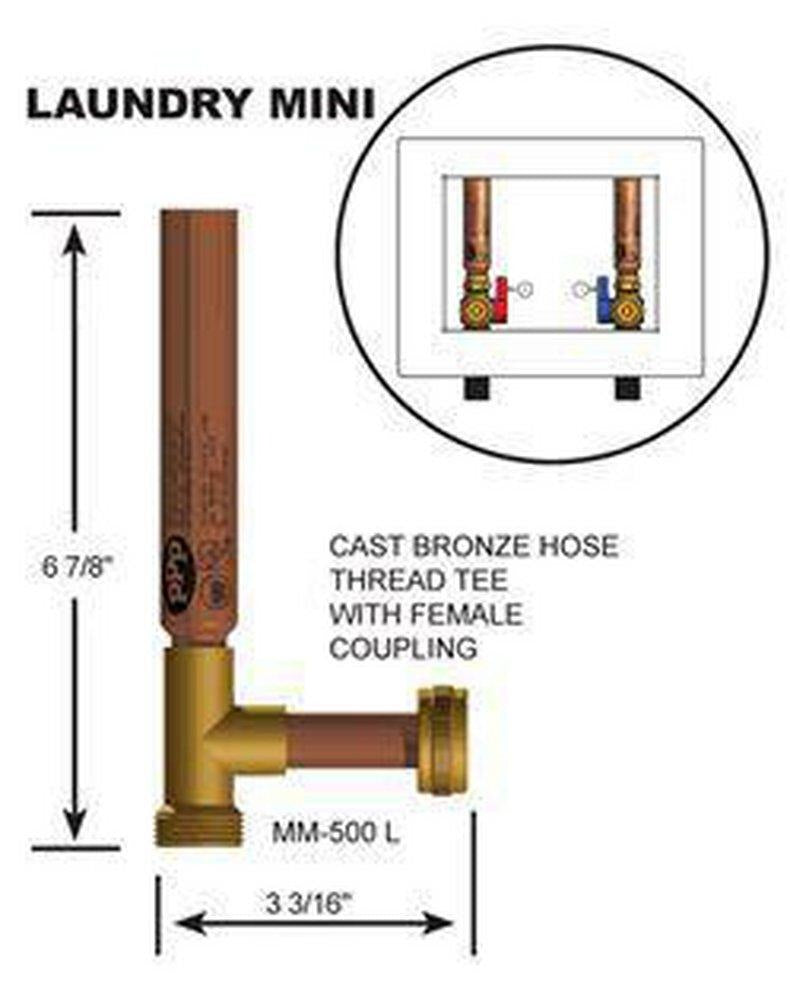 PRECISION PLUMBING PRODUCTS Precision Plumbing Products MM-500L Mini-Max Water Hammer Arrestor 3/4 in Male x Female Swivel Hose (PMM500L)