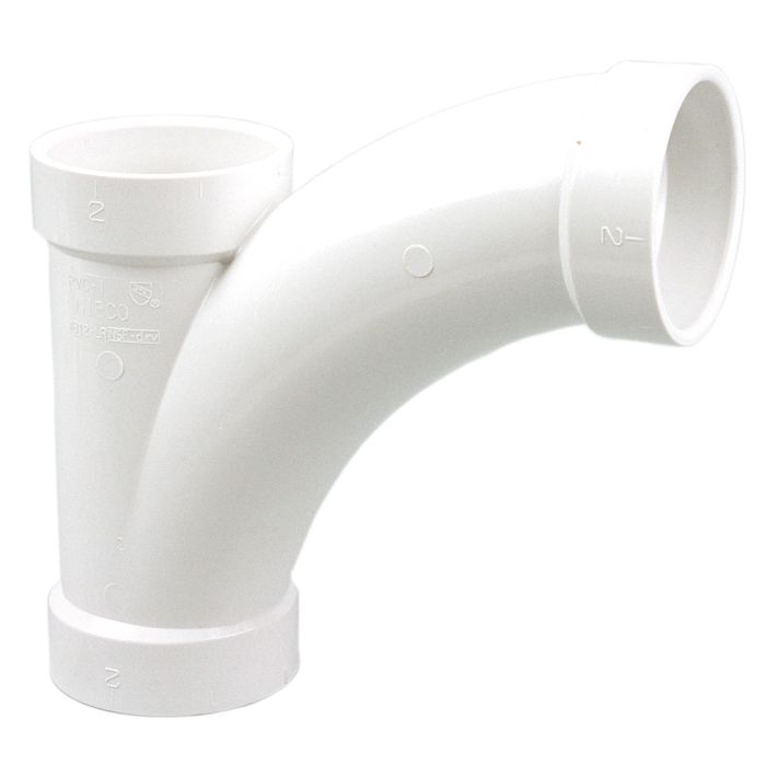 LESSO Lesso LP502-422 PVC DWV Combination Wye and Reducing Elbow 45 degree 4 in x 4 in x 3 in