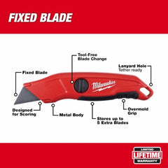 MILWAUKEE Milwaukee 48-22-1513 Fixed Blade Utility Knife 6 Pack