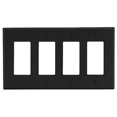 HUBBELL Hubbell Premise Wiring P264BK 4-gang Decorator Wallplate
