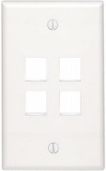 LEVITON Leviton Mfg Co C42-41080-4WP 4-port Wall Plate White