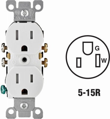 LEVITON Leviton N02-T5320-00W 15A Tamper-resistant Outlet White 10-pack