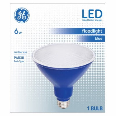 GE G E Lighting 93100882 PAR38 Led Flood Bulb 6W Blue