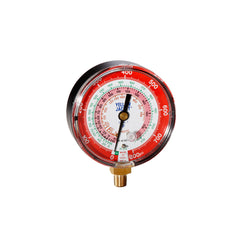 Yellow Jacket 49133 1/8 MPT, 3-1/8 Red Dial, 0 to 800 PSI, Black Pointer, Steel, R-410A, Manifold Pressure Gauge