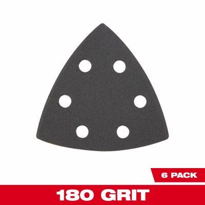 MILWAUKEE Milwaukee 49-25-2180 Triangle Sandpaper 180 Grit 6 Pack