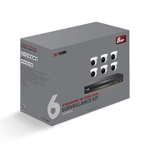AVYCON Avycon AVK-TE81E6-4T 8MP Tvi Camera Kit 6 Turret 4TB