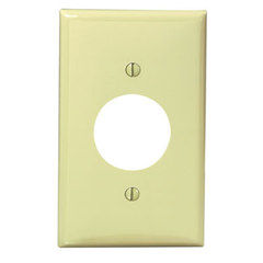 Leviton 80704-I 1-Gang Single 1.406 Inch Hole Device Receptacle Wallplate, Ivory