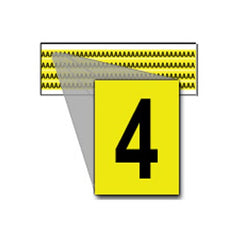 BRADY Brady 3400-4 Number Label 0.25 in Character Height (Card of 144)