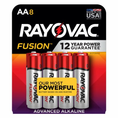RAYOVAC Rayovac 815-8TFUSK Aa Fusion Alkaline Battery 8 Pack