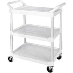 RUBBERMAID Rubbermaid FG342488OWHT Utility Cart 200 Lb 3 Shelf Plastic