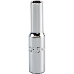 PROTO Proto J47055LTM Deep Hand Socket 5 Mm 12-point 1/4 Drive