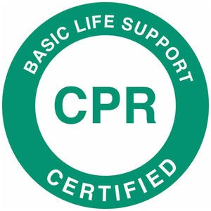 BRADY Brady 42230 Basic Life Support Certified CPR Hard Hat Labels (2 in Diameter, 0.004 in Thick, Card of 4)