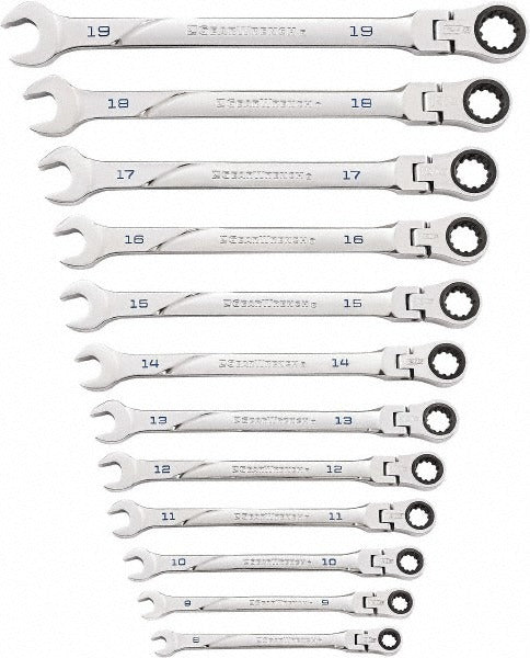 GEARWRENCH Gearwrench 86229 Ratcheting Flexhead Wrench Set 12 Pc Metric