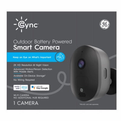 GE G E Lighting 93129828 Outdoor Battery Smart Camera