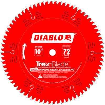 DIABLO Freud D1072CD 10 Inch 72 Tooth Composite Decking Blade