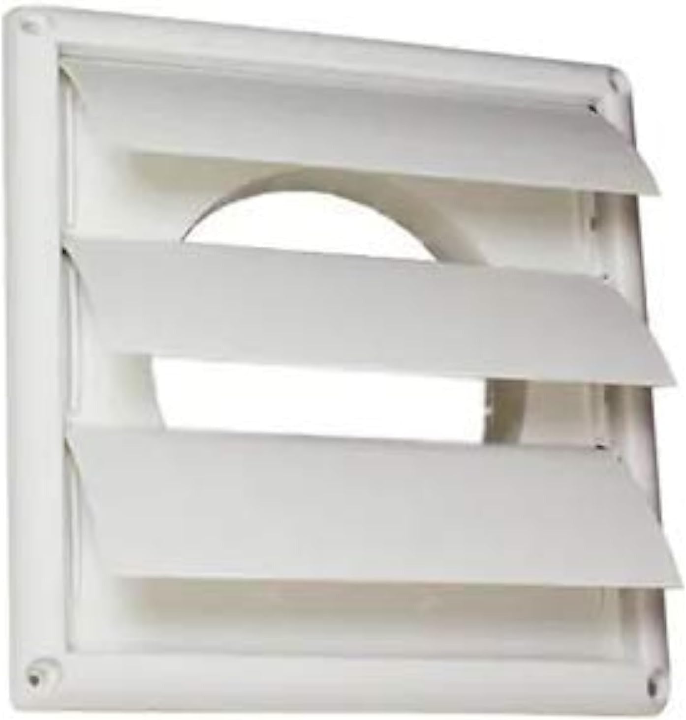 DEFLECTO Deflecto HS6W Supurr-Vent Louvered Outdoor Dryer Vent Cover 6 Inch Hood