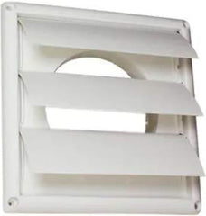 DEFLECTO Deflecto HS6W Supurr-Vent Louvered Outdoor Dryer Vent Cover 6 Inch Hood