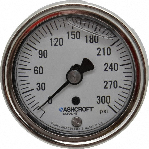 ASHCROFT Ashcroft 83186 Pressure Gauge 0-300 Psi 2-1/2 in Dial Npt