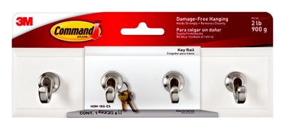3M 3M Company HOM-18Q-ES Adhesive Key Rail Hooks 8 Inches Quartz