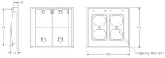 MULBERRY METAL PRODUCTS Mulberry Metal Products 30458W 2-Gang Self-Closing Cover (2 Duplex Openings) 30458